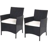 MCW Fauteuil en poly rotin Halden (lot de 2)