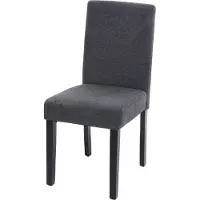 Mendler Chaise de salle à manger Littau, chaise de cuisine chaise, tissu/textile ~ gris anthracite, pieds foncés