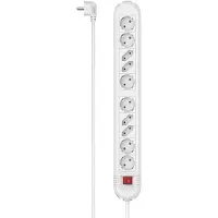 Hama Steckdosenleiste, 10-fach, Schalter, Wandmontage, 1,5 m, Weiß (00223041)