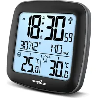 Greenblue Station météo sans fil Station météo Capteur extérieur DCF Température intérieure/extérieure Calendrier