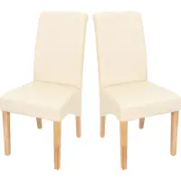 Generique 2x chaise de salle à manger M37 similicuir mat crème pieds clairs