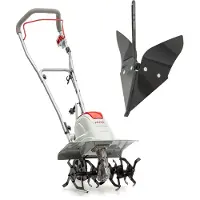 Ikra Motoculteur électrique | 1500 W | Largeur de travail 17–45 cm | Profondeur de travail jusqu'à 23 cm | 24 lames | Guidon rabattable | Roue de transport et charrue incluse