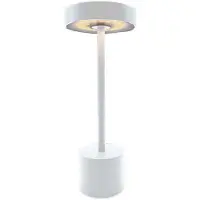 Lumisky Lampe de table sans fil touch en aluminium blanc mat LED ROBY WHITE H30cm