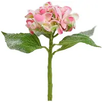 Viana Hortensia Rosa enneigé 33 cm 4 pièces - Décoration florale artificielle d'hiver pour Noël, 3 pièces
