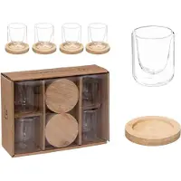 Secret De Gourmet Zestaw szklanek z podstawkami, 4 szt., Tasse, Transparent