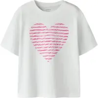 Name it T-Shirt - NkfFahiraz - Bright White/Zèbre Heart - - 6 ans (116) - T-Shirt