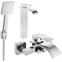 Mexen Aries R45 Mélangeur lavabo et baignoire avec accessoires, chrome (744813R45-00)