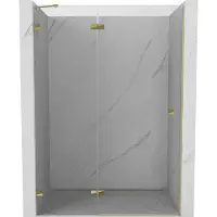Mexen Lunar porte de douche pivotante gauche 135 cm, transparent, doré - 834-135-000-50-00-L