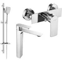 Mexen Alexa SET Mélangeur lavabo + douche avec accessoires DQ62, chromé (71214DQ62-00)