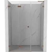 Mexen Lunar-F L porte de douche pliante gauche 120 cm, transparent, cuivre brossé - 836SL-120-050-65-00-L