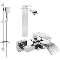 Mexen Aries DQ45 Mélangeur lavabo et baignoire avec accessoires, chrome (744813DQ45-00)