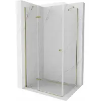 Mexen Cabine de douche Roma avec porte battante 90 x 100 cm, Transparent, Or - 854-090-100-50-00