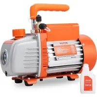 Vevor Pompe à Vide Frigoriste Climatisation 150 W Pompe à Un Étage 100 L/min 220-240 V Entrée SAE Mâle 0,64 cm ACME 1,27 cm pour Automobile Réparation CVC Maintenance de Réfrigération Dégazage Résine