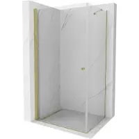 Mexen Pretoria cabine de douche avec porte battante 70 x 90 cm, Transparent, Or - 852-070-090-50-00
