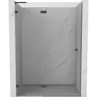 Mexen Lunar L porte de douche pivotante gauche 140 cm, transparent, gris pistolet brossé - 834L-140-000-66-00-L