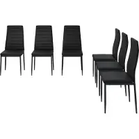 Vicco Chaise de salle à manger Grand Noir 42.5x48cm ensemble de 6 étagères, Model 40739