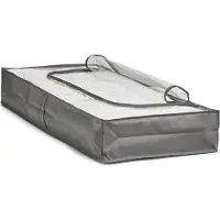 Zeller Sac de rangement sous le lit, gris, 103 x 45 x 15 cm, 14609