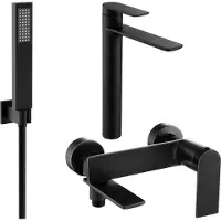 Mexen Zero SET Mélangeur lavabo + bain avec accessoires R02, noir (71113R02-70)