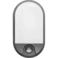 Adviti Applique extérieure LED Nefryt 15W - Grise - Détecteur de mouvement PIR - Économie d'énergie