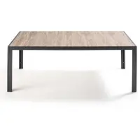 Oviala Table de jardin aluminium et céramique aspect bois 8 places 206x100 cm - Tivoli