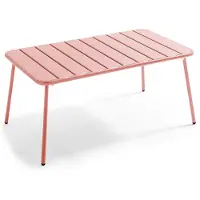 Oviala Table basse de jardin acier argile 90 x 50 cm - Palavas