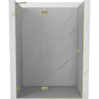 Mexen Lunar porte de douche pivotante gauche 135 cm, transparent, doré brossé - 834-135-000-55-00-L