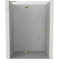 Mexen Lunar L porte de douche pivotante gauche 130 cm, transparent, or - 834L-130-000-50-00-L