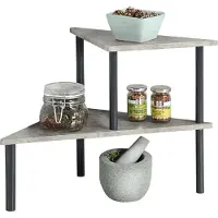 Kesper Etagère d'angle pour cuisine en bois effet béton - Gris - L 53 cm