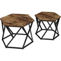 Vicco Set de tables basses Fyrk Chêne rustique 57x57cm 2 pièces, Model 50043