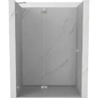 Mexen Lunar porte de douche pivotante gauche 135 cm, transparent, nickel brossé - 834-135-000-97-00-L
