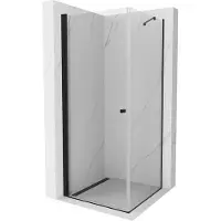 Mexen Pretoria cabine de douche avec porte battante 90 x 90 cm, Transparent, Noir - 852-090-090-70-00