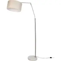 QAZQA Lampadaire en acier avec abat-jour gris clair 50cm - Editor