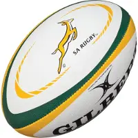Gilbert Ballon de rugby Replica Afrique du Sud Taille 5 Blanc, Jaune et Vert
