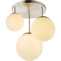 Globo Lampe de plafond à design Joel nickel avec blanc