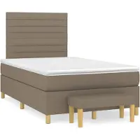 vidaXL Lit Boxspring avec matelas Taupe 120x200 cm Tissu