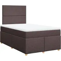 vidaXL Lit boxspring avec matelas brun foncé 120x190 cm Tissu