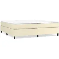 vidaXL Lit boxspring avec matelas Crème 200x200 cm simili-cuir