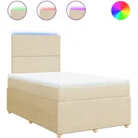 vidaXL Lit boxspring avec matelas Crème 120x190 cm Tissu