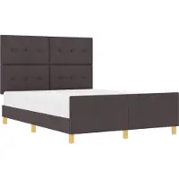 vidaXL Cadre de lit avec tête de lit brun foncé 140 x 190 cm Tissu