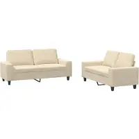 vidaXL Ensemble de canapés 2 pièces tissu crème