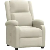 vidaXL Fauteuil relax crème velours
