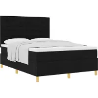 vidaXL Lit boxspring avec matelas noir 140 x 190 cm Tissu