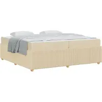 vidaXL Cadre de lit crème, 200 x 200 cm, revêtement en tissu