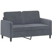 vidaXL Canapé 2 places gris foncé 120 cm velours