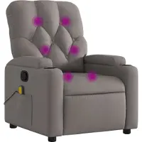 vidaXL Fauteuil de massage Taupe Tissu