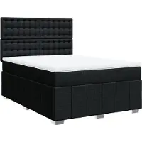 vidaXL Lit boxspring avec matelas noir 140x200 cm Tissu