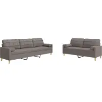 vidaXL Ensemble de canapés 2 pièces avec coussins décoratifs Tissu Taupe