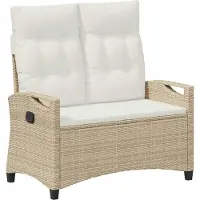 vidaXL Banc de jardin avec coussins Beige et crème 105 x 60 x 112 cm