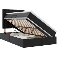vidaXL Lit avec espace de rangement et LED Noir 120 x 190 cm Similicuir