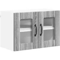 vidaXL Armoire murale en verre LUCCA, gris Sonoma, 60 x 31 x 40 cm